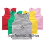 SINGLET ANAK CEWEK COWOK DTK JANTUNG COTTON COMBED UKURAN S-M-L-XL